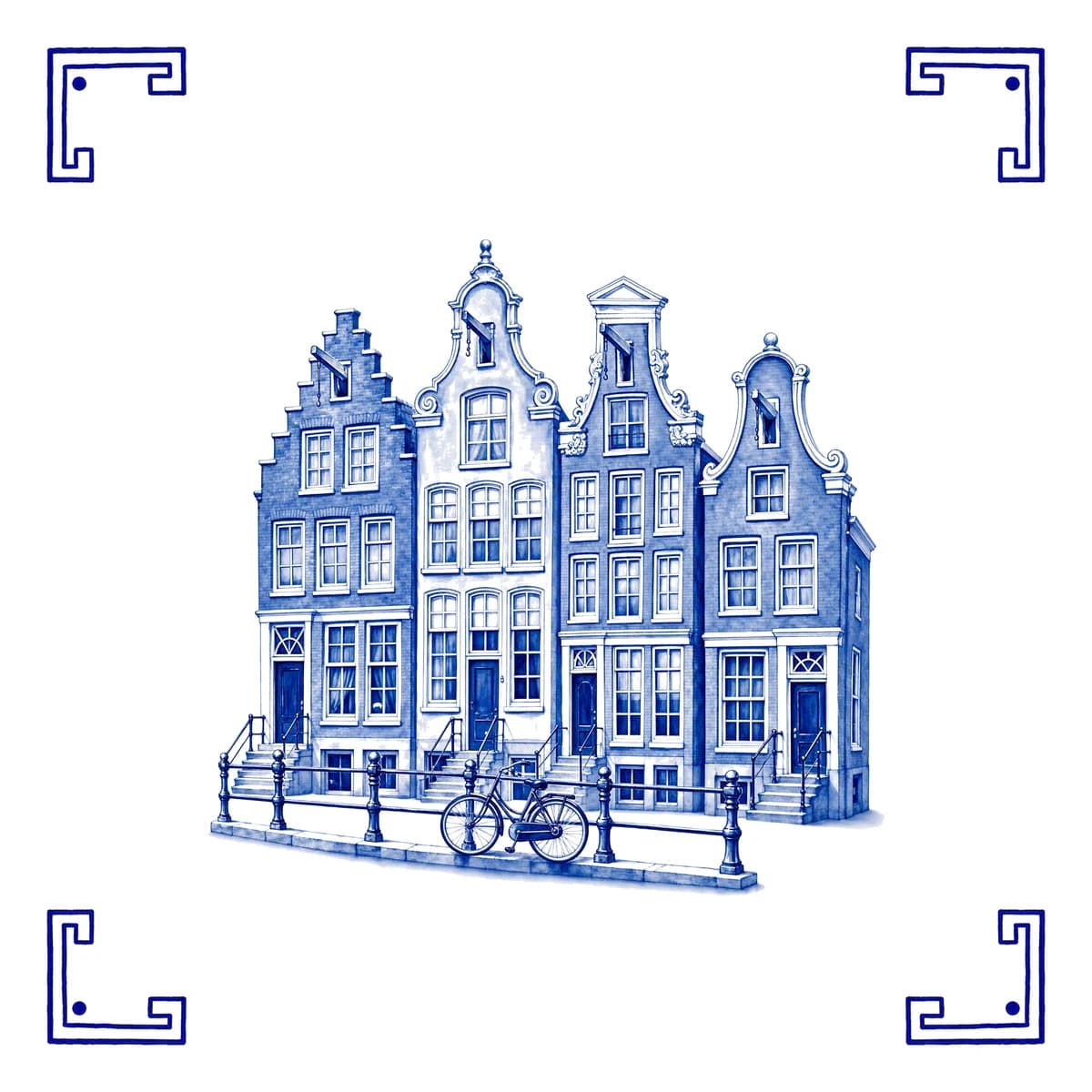 Maisons de canal – carreau bleu de Delft