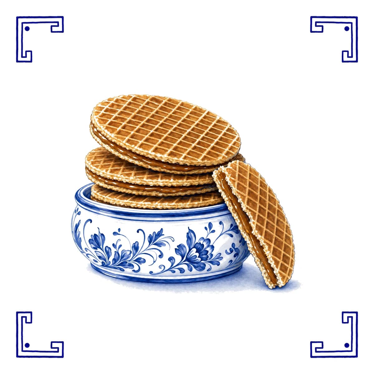 Stroopwafels – carreau bleu de Delft