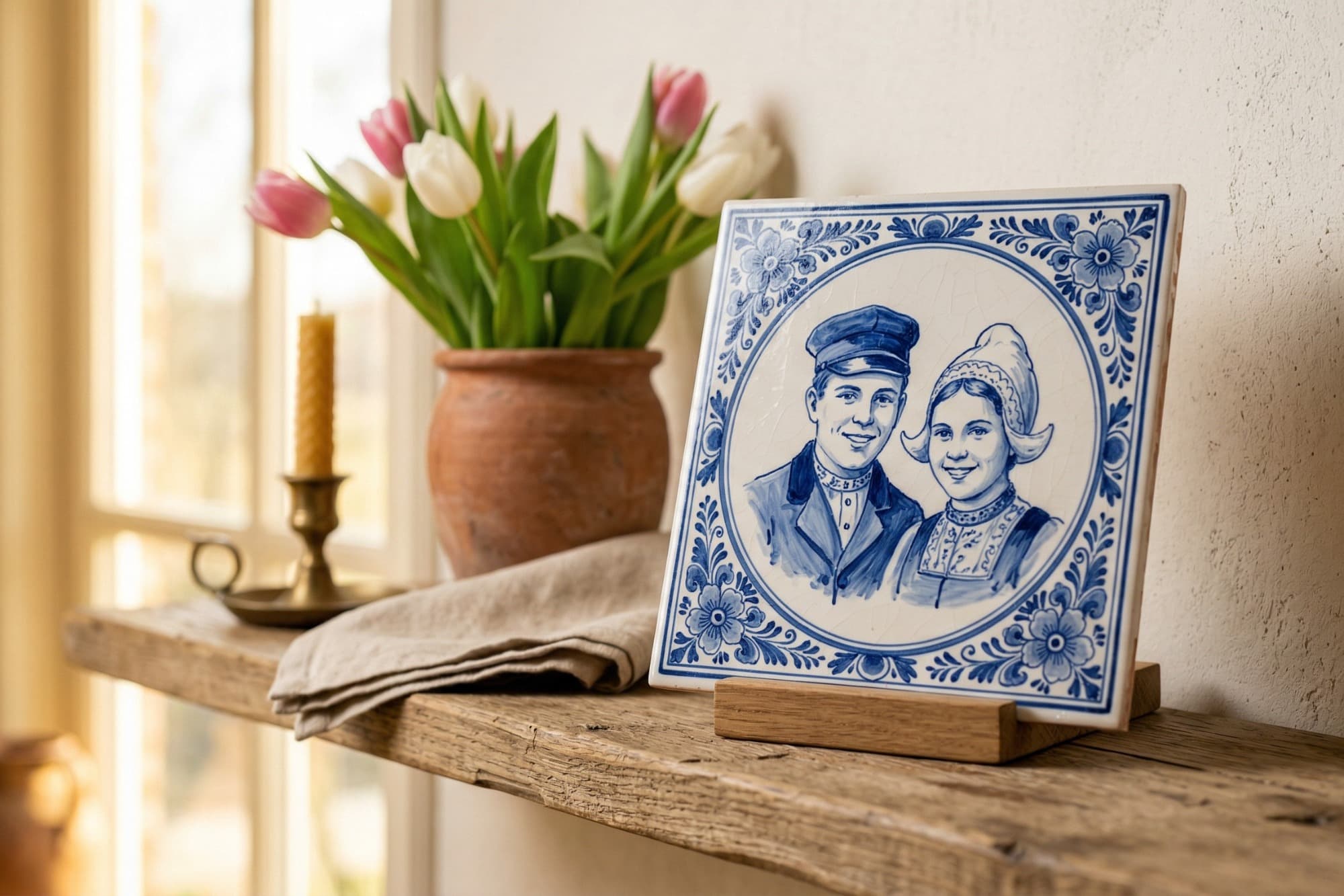 Carreau bleu de Delft dans un intérieur